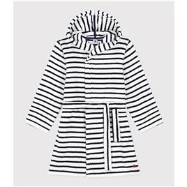 Petit Bateau Roupão com capuz, às riscas, em turco