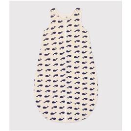 Petit Bateau Saco de bebé, estampado com baleias, em veludo