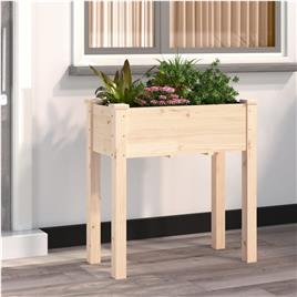 vidaXL Vaso/floreira c/ forro 71x37x76 cm madeira de abeto maciça