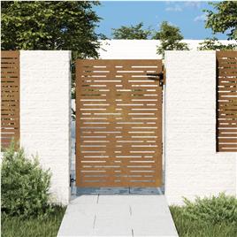 vidaXL Portão de jardim 85x125 cm aço corten design quadrados