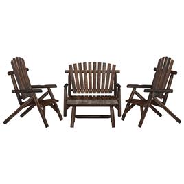 vidaXL 4 pcs conjunto lounge de jardim madeira de abeto maciça