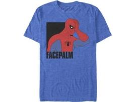 T-Shirt de Homem SUPERHEROMARVEL Spider Facepalm Marvel Algodão (L)