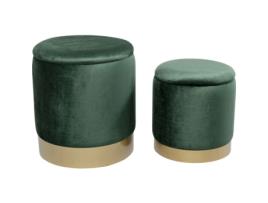 Banco Cherry Storage Dark Green Brass Conjunto 2