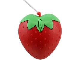 Rato Usb Com Fio Bonito Frutas Morango Forma Com Fio Mouse Portátil Mini Mouse Óptico Dos Desenhos Animados Mouse De Computador 3 Botões Para Laptop Desktop Pc (Morango)