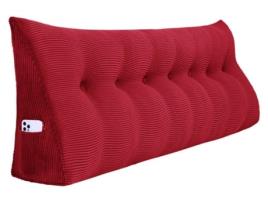 Almofada VERCART Cunha Ergonómica de Linho 200x20x50 cm Vermelho