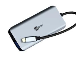 Adaptador LECOO Lkc1308H 10In1 Type-C a 3Usb2.0 Pd100W 1000Mbps Aux 3.5Mm Hdmi Vga Sd/Tf para Huawei Mate40/P50 S20