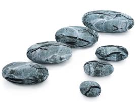 Conjunto de 7 almofadas VERCART Pedra de Pedra de Arremesso 40 x76 x43 cm Pedra Cinzento