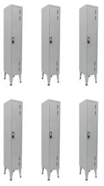 Pack 6 Cacifos Metálicos Simples 1 Cacifo 1900x300x500 mm Standard