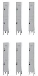 Pack 6 Cacifos Metálicos Simples 2 Cacifos 1900x300x500mm Standard