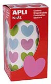 Rolo Autocolantes Coração Multicor 20x18mm