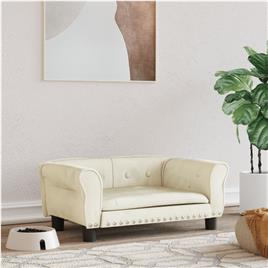 vidaXL Cama para cães 70x45x30 cm veludo cor creme