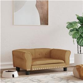 vidaXL Cama para cães 70x45x30 cm veludo castanho