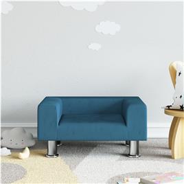 vidaXL Sofá infantil 50x40x26,5 cm veludo azul