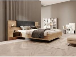Cama VENTE-UNIQUE Elynia (Cinzento - Derivados de madeira - 160x200 cm)