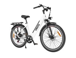 Bicicleta Elétrica Commuter ESKUTE Polluno Plus 28X1.75In 250W Motor 25Km/H Velocidade Máxima 48V 20Ah Bateria 120Km Quilometragem Branco