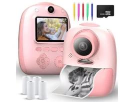 Máquina Fotográfica Pimpimsky Infantil /Hd/32G/4 Rolos de Papel de Impressão