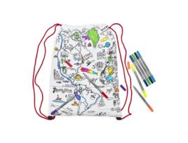 Mochila para Crianças Mapa-Mundo EAT SLEEP DOODLE