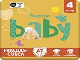 Fraldas Cueca Auchan Baby Tamanho 4 8-15kg 42un