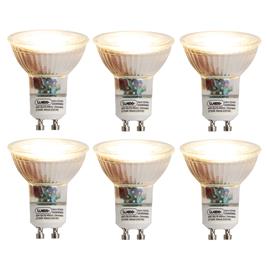 Set van 6 GU10 dimbare LED lamp 6W 450 lm 2700K