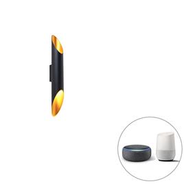 Smart wandlamp zwart 5,6 cm incl. 2 Wifi GU10 - Organo
