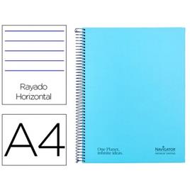 Caderno A4 Espiral 80 Folhas 80gr Pautado Azul Claro Navigator