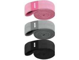 Pack de 3 Bandas Elásticas para Fitness ATRUMS TLD-002-B Rosa, Cinza, Preto