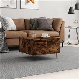 vidaXL Mesa de centro 55x55x36,5 cm derivados madeira carvalho fumado