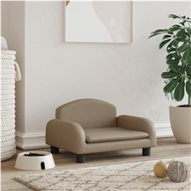 vidaXL Cama para cães 50x40x30 cm couro artificial cor cappuccino