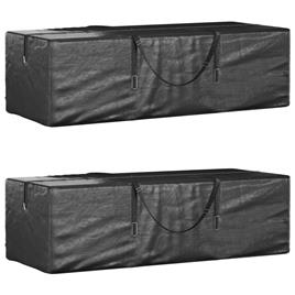 vidaXL Sacos de arrumação p/ árvore de Natal 2 pcs polietileno preto