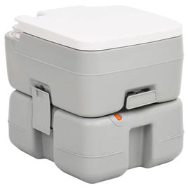 vidaXL Sanita portátil p/ campismo 15+10 L PEAD cinzento e branco