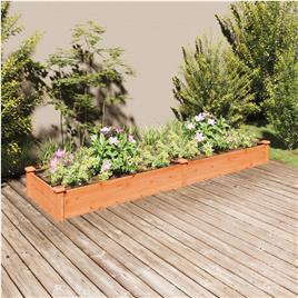 vidaXL Canteiro elevado c/ forro 240x60x25 cm abeto maciço castanho