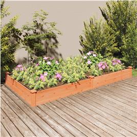 vidaXL Canteiro elevado c/ forro 240x120x25 cm abeto maciço castanho