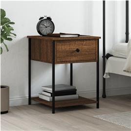vidaXL Mesa cabeceira 44x45x58 cm derivados madeira carvalho castanho