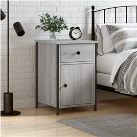 vidaXL Mesa de cabeceira 40x42x60 cm derivados madeira cinzento sonoma