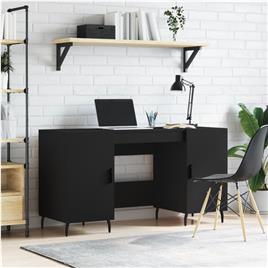 vidaXL Secretária 140x50x75 cm derivados de madeira preto