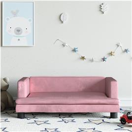 vidaXL Sofá infantil 80x45x30 cm veludo rosa