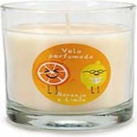Vela Perfumada Laranja Limão Cristal Copo