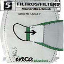 Filtros de Máscara Market PM2.5 Inca Adultos (5 pcs)