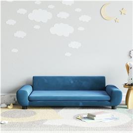 vidaXL Sofá infantil 100x54x33 cm veludo azul