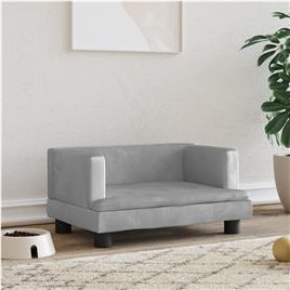 vidaXL Cama para cães 60x40x30 cm veludo cinzento-claro
