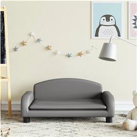 vidaXL Sofá infantil 70x45x30 cm couro artificial cinzento