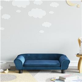 vidaXL Sofá infantil 70x45x26 cm veludo azul