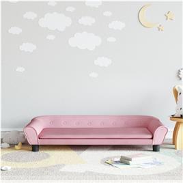 vidaXL Sofá infantil 100x50x26 cm veludo rosa