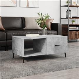 vidaXL Mesa de centro 90x50x40 madeira processada cinza cimento