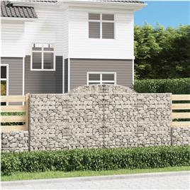 vidaXL Cestos gabião arqueados 4pcs 300x50x140/160cm ferro galvanizado