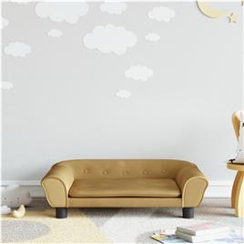 vidaXL Sofá infantil 70x45x26 cm veludo castanho