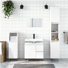 vidaXL Armário casa de banho 30x30x190 cm derivados de madeira branco