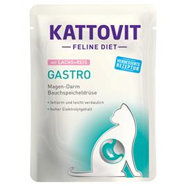 Kattovit Gastro 24 x 85 g em saquetas - Pack económico - Salmão e arroz