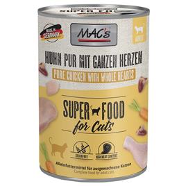 MAC's Cat 6 x 400 g em latas para gatos - PUR de frango com corações de aves inteiros