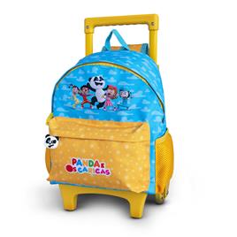 PANDA E OS CARICAS Mochila Trolley Júnior, Azul e Amarelo